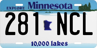 MN license plate 281NCL
