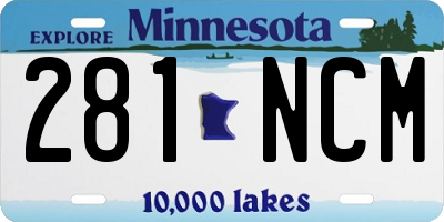 MN license plate 281NCM