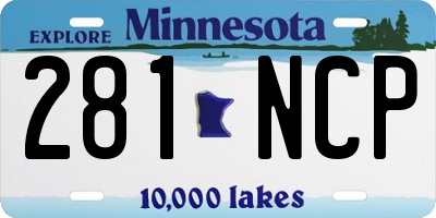 MN license plate 281NCP