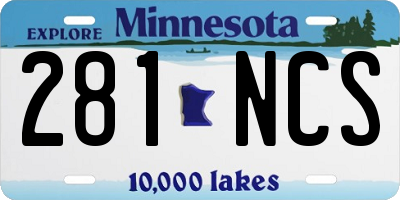 MN license plate 281NCS