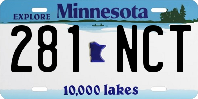 MN license plate 281NCT