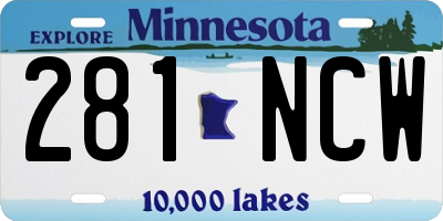 MN license plate 281NCW