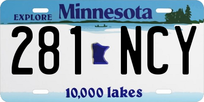 MN license plate 281NCY