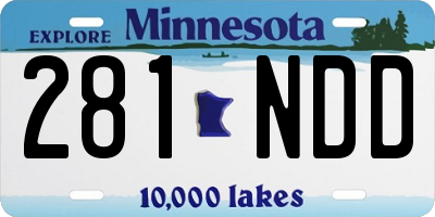 MN license plate 281NDD