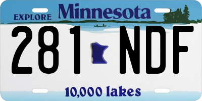 MN license plate 281NDF