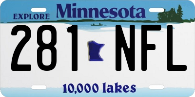 MN license plate 281NFL