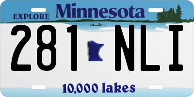 MN license plate 281NLI