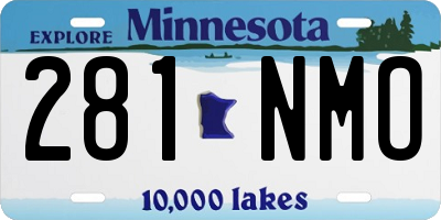 MN license plate 281NMO