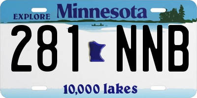 MN license plate 281NNB