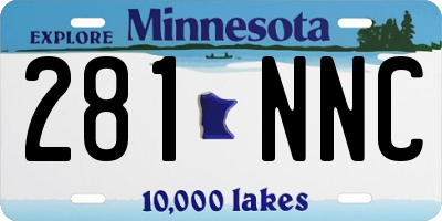 MN license plate 281NNC