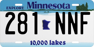 MN license plate 281NNF