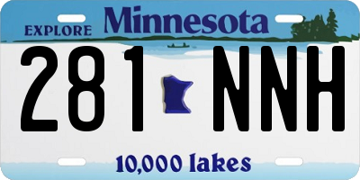 MN license plate 281NNH