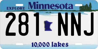 MN license plate 281NNJ