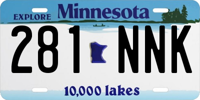 MN license plate 281NNK