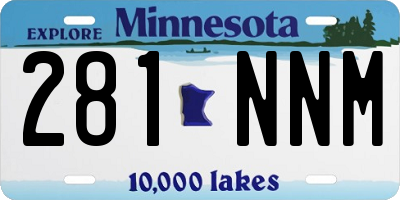 MN license plate 281NNM