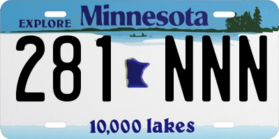 MN license plate 281NNN