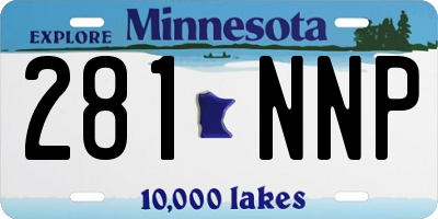 MN license plate 281NNP