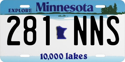 MN license plate 281NNS