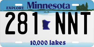 MN license plate 281NNT