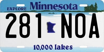 MN license plate 281NOA