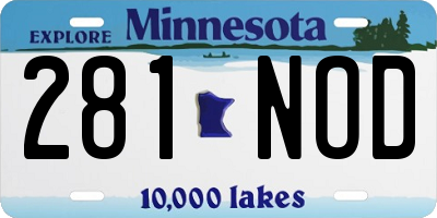 MN license plate 281NOD