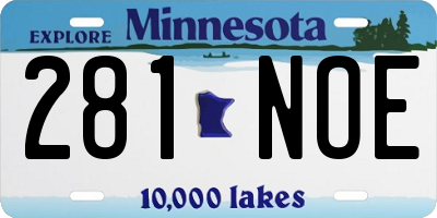 MN license plate 281NOE
