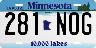 MN license plate 281NOG