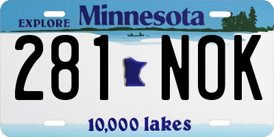 MN license plate 281NOK