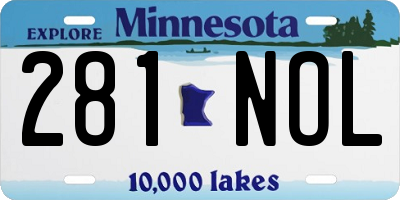 MN license plate 281NOL