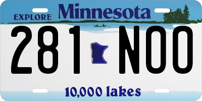 MN license plate 281NOO