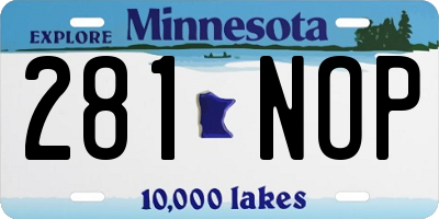 MN license plate 281NOP