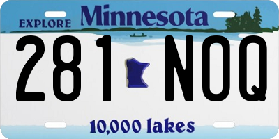 MN license plate 281NOQ