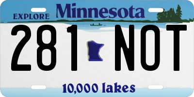 MN license plate 281NOT