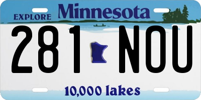 MN license plate 281NOU