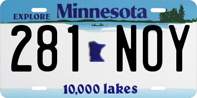MN license plate 281NOY