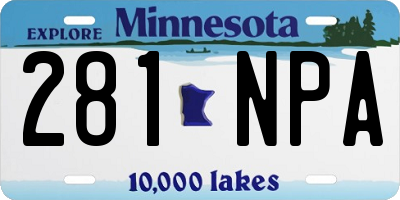 MN license plate 281NPA