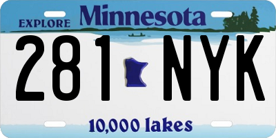 MN license plate 281NYK