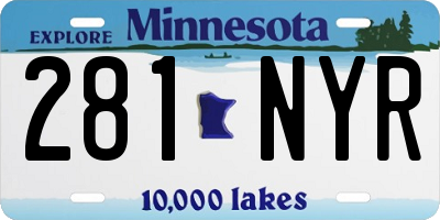 MN license plate 281NYR