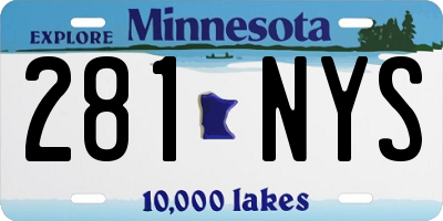 MN license plate 281NYS