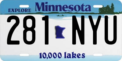MN license plate 281NYU