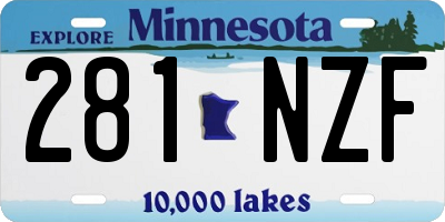 MN license plate 281NZF