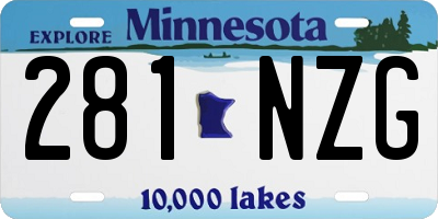 MN license plate 281NZG