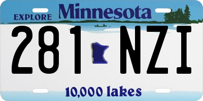 MN license plate 281NZI