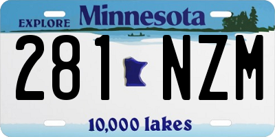 MN license plate 281NZM