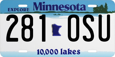 MN license plate 281OSU