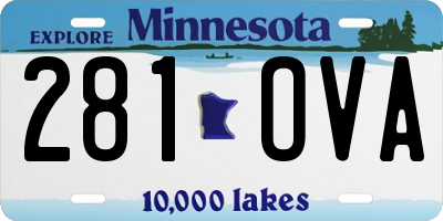 MN license plate 281OVA