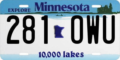 MN license plate 281OWU