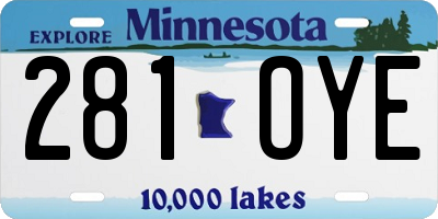 MN license plate 281OYE