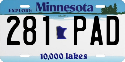 MN license plate 281PAD