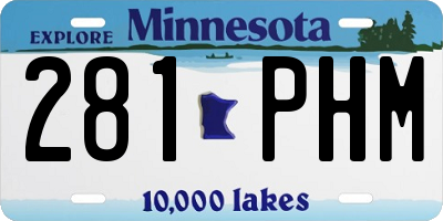 MN license plate 281PHM